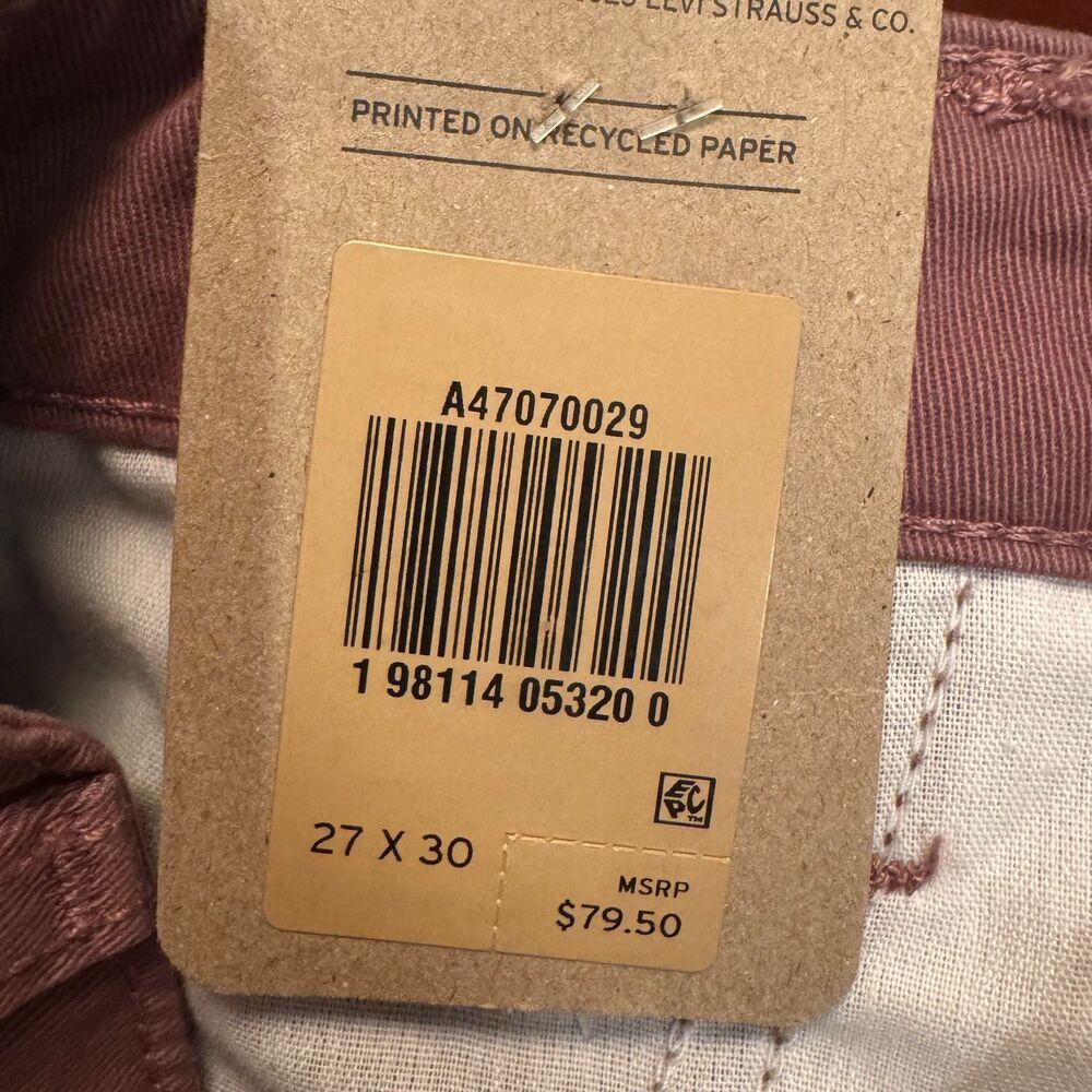 Levi's '94 Baggy Cargo Pants Mauve Pink Mid Rise Adjustable Hem 27x30 NWT - Picture 12 of 16